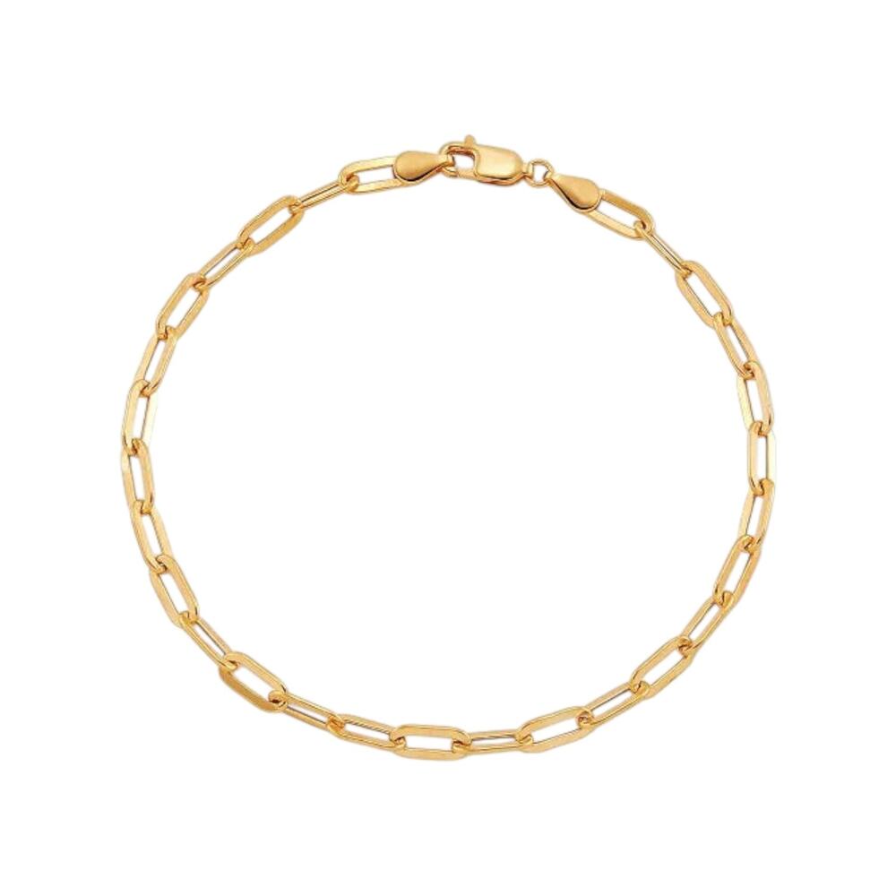 Made in Italy Paperclip Link 16 inch Chain in 18k Gold over Sterling - New